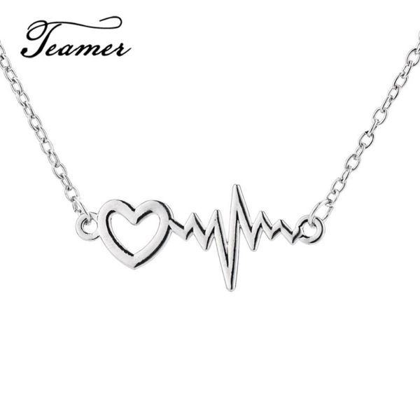 teamer electrocardiogram rhythm heart beat necklace valentine's day gift for couple heartbeat chokers link chain pendant necklaces, Silver
teamer electrocardiogram rhythm heart beat necklace valentine's day gift for couple heartbeat chokers link chain pendant necklaces, Silver