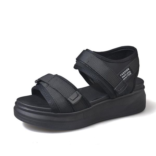 sandals women's thick-bottomed muffin soft bottom 2021 summer wild wedges waterproof platform high-heeled roman beach shoes, Black
sandals women's thick-bottomed muffin soft bottom 2021 summer wild wedges waterproof platform high-heeled roman beach shoes, Black