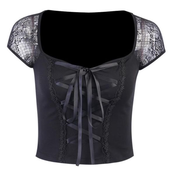goth tshirt women crop retro black lace rock t shirt punk woman tshirts streetwear tee, White
goth tshirt women crop retro black lace rock t shirt punk woman tshirts streetwear tee, White