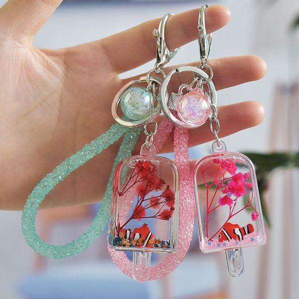 transparent acrylic dried flower oil ice cream key chain liquid quicksand floating doll pendanta1, Silver
transparent acrylic dried flower oil ice cream key chain liquid quicksand floating doll pendanta1, Silver