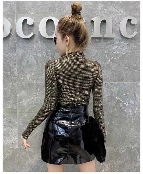 2021 new spring autumn bright gold t-shirt korean clothes shiny women turtleneck ropa mujer bottoming shirt tee t9d608, White
2021 new spring autumn bright gold t-shirt korean clothes shiny women turtleneck ropa mujer bottoming shirt tee t9d608, White