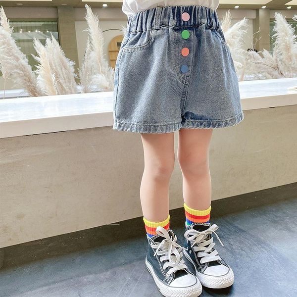 girls pants colorful button kids denim shorts thin for summer baby fashion arrival solid short children's bottoms, Black
girls pants colorful button kids denim shorts thin for summer baby fashion arrival solid short children's bottoms, Black