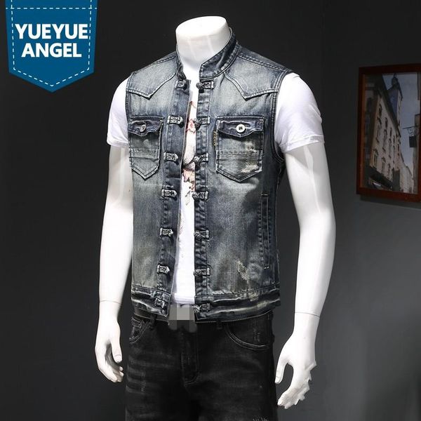 motorcycle stand collar denim vest men fashion plus size 4xl biker slim single breasted waistcoat sleeveless jacket male men's vests, Black;white
motorcycle stand collar denim vest men fashion plus size 4xl biker slim single breasted waistcoat sleeveless jacket male men's vests, Black;white