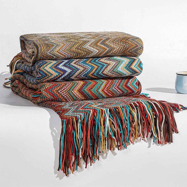blankets bohemian knitted striped blanket with tassel summer for home bed sofa office nap noon sleeping 130x170cm
blankets bohemian knitted striped blanket with tassel summer for home bed sofa office nap noon sleeping 130x170cm