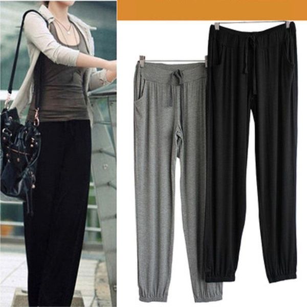 women's pants & capris summer clothes solid color comfortable harem modal loose casual sports large size, Black;white
women's pants & capris summer clothes solid color comfortable harem modal loose casual sports large size, Black;white