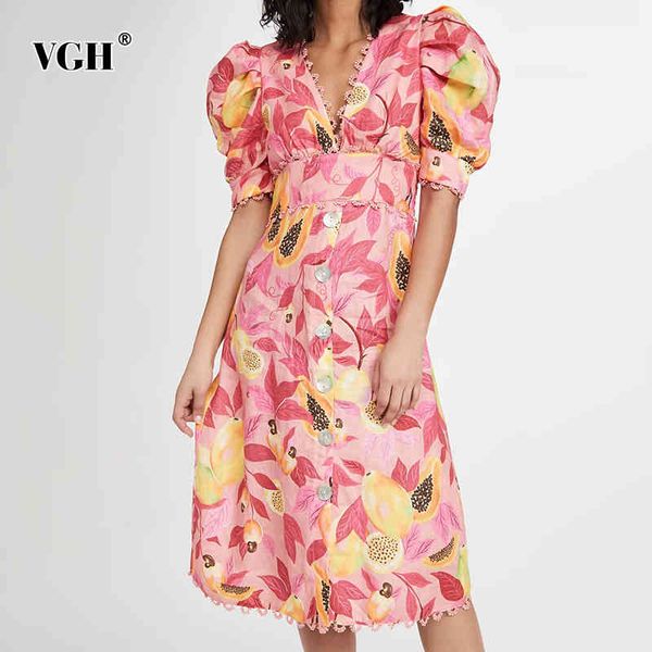vgh casual hit color print dress for women v neck puff short sleeve high waist vintage midi dresses female korean summer fashion 210421, Black;gray
vgh casual hit color print dress for women v neck puff short sleeve high waist vintage midi dresses female korean summer fashion 210421, Black;gray