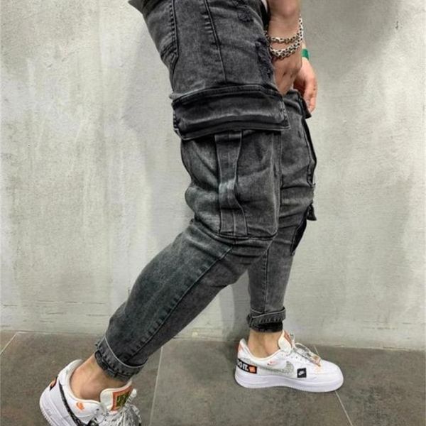 men's designer jeans spring big pockets pencil pants ripped biker jean trousers mens black, Blue
men's designer jeans spring big pockets pencil pants ripped biker jean trousers mens black, Blue