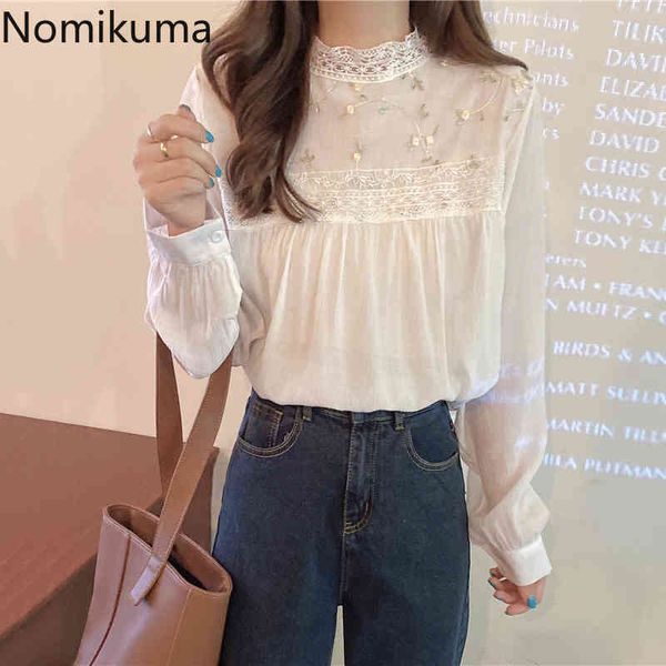 nomikuma lace patchwork stand collar shirts women flower embroidery long sleeve blouse female korean style blusa 210514, White
nomikuma lace patchwork stand collar shirts women flower embroidery long sleeve blouse female korean style blusa 210514, White
