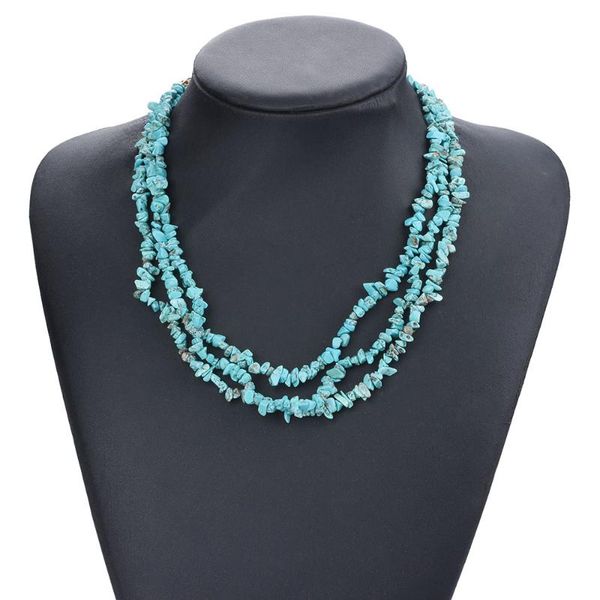 chains bohemian multilayer blue turquoise necklace handmade irregular beach pendant statement choker chain female party jewelry, Silver
chains bohemian multilayer blue turquoise necklace handmade irregular beach pendant statement choker chain female party jewelry, Silver