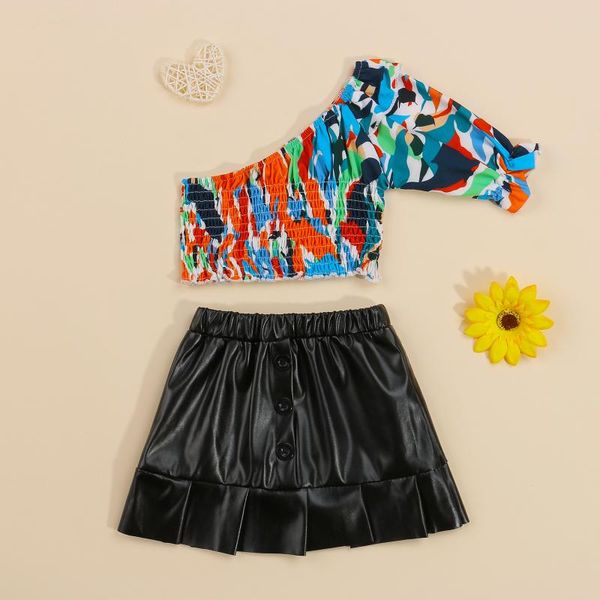 clothing sets 2021 kid one shoulder t-shirt + skirt,chic print ruffle decoration elastic high waist clothing,skin-friendly material/hollow o, White
clothing sets 2021 kid one shoulder t-shirt + skirt,chic print ruffle decoration elastic high waist clothing,skin-friendly material/hollow o, White