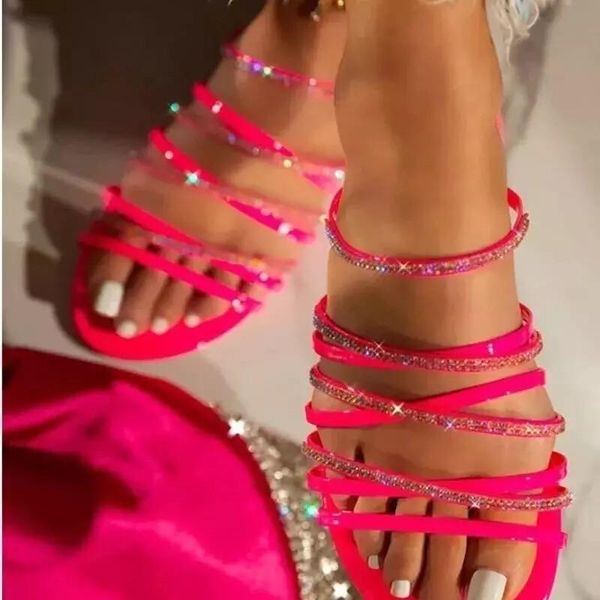 women's flat slippers summer women casual beach open toe sandals rhinestone footwear tenis feminino large size 34-43, Black
women's flat slippers summer women casual beach open toe sandals rhinestone footwear tenis feminino large size 34-43, Black