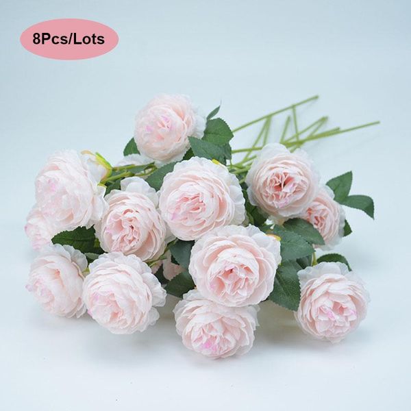 decorative flowers & wreaths 8pcs/lot peonies artificial home decor 3 heads white pink silk peony bouquet fake wedding decoration
decorative flowers & wreaths 8pcs/lot peonies artificial home decor 3 heads white pink silk peony bouquet fake wedding decoration