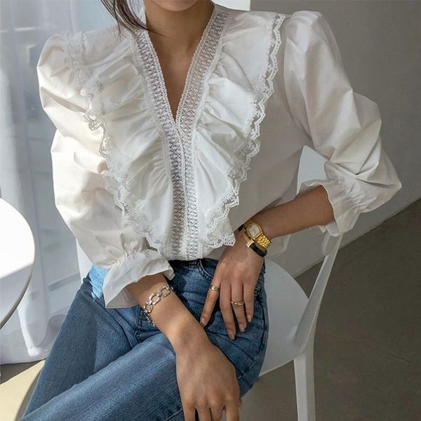 T-shirt T-shirt Korean summer lace stitching new design sense minority Shirt Top Female bubble versatile solid color long sleeve, White
T-shirt T-shirt Korean summer lace stitching new design sense minority Shirt Top Female bubble versatile solid color long sleeve, White
