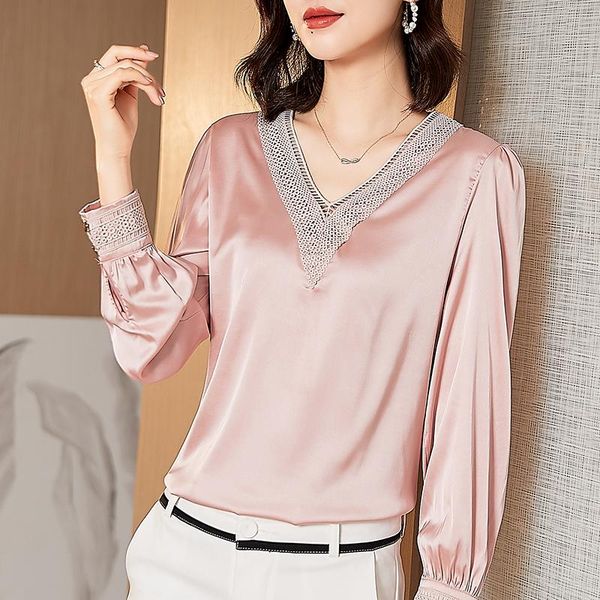 women's blouses & shirts 2021 silk women shirt satin v-neck long sleeve solid ladies embroidered blouse basic white ol clothing
women's blouses & shirts 2021 silk women shirt satin v-neck long sleeve solid ladies embroidered blouse basic white ol clothing