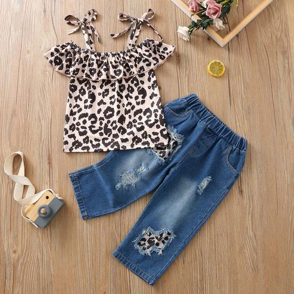 clothing sets girls toddler summer clothes stylish girl's lacing leopard ripped jeans suit kids set conjuntos niña, White
clothing sets girls toddler summer clothes stylish girl's lacing leopard ripped jeans suit kids set conjuntos niña, White