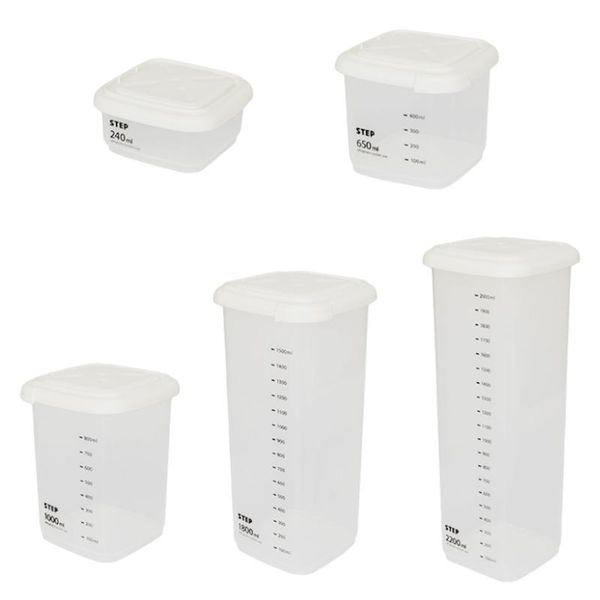 storage bottles & jars 5 pieces sizes plastic transparent food container with airtight lid scale stackable sealing grains beans
storage bottles & jars 5 pieces sizes plastic transparent food container with airtight lid scale stackable sealing grains beans