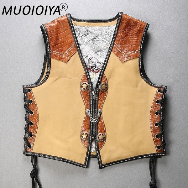 men's leather & faux 2021 men summer motorcycle vest fashion crocodile stitching steel chain cowhide jacket vests m-4xl, Black
men's leather & faux 2021 men summer motorcycle vest fashion crocodile stitching steel chain cowhide jacket vests m-4xl, Black