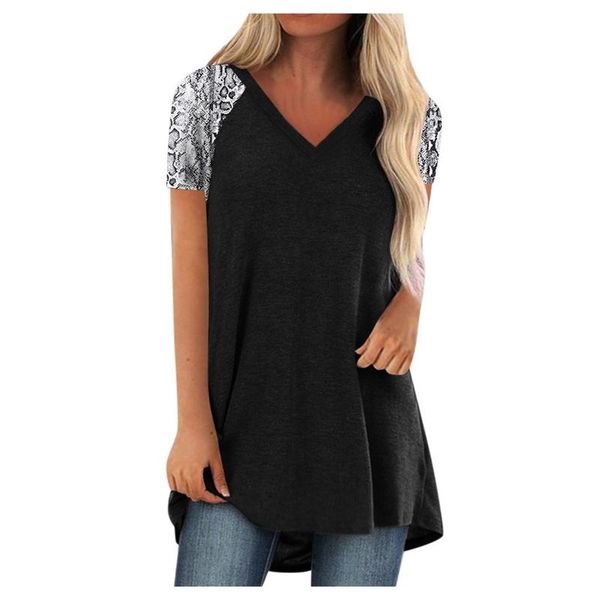 women's blouses & shirts womens plus-size summer leopard prints stitching short-sleeved shirt streetwear loose ruched femme camisas bl, White
women's blouses & shirts womens plus-size summer leopard prints stitching short-sleeved shirt streetwear loose ruched femme camisas bl, White