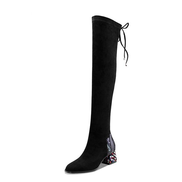 boots women's sock 2021 autumn and winter shoes stretch thick rhinestones slim with high over the knee size34-43, Black
boots women's sock 2021 autumn and winter shoes stretch thick rhinestones slim with high over the knee size34-43, Black
