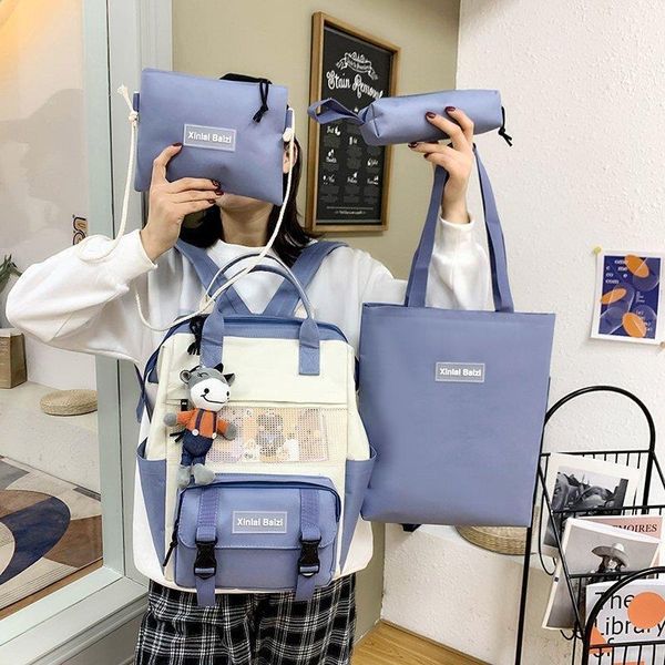 4 pcs set casual backpacks school bag cute for teenager girls women backpack student book travel shoulder mochila
4 pcs set casual backpacks school bag cute for teenager girls women backpack student book travel shoulder mochila