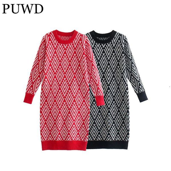 casual dresses puwd women o neck straight dress 2021 autumn-winter high street sweater female print loose, Black;gray
casual dresses puwd women o neck straight dress 2021 autumn-winter high street sweater female print loose, Black;gray