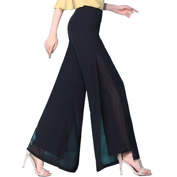 summer women's high waist two layers chiffon female wide leg loose split dance pants trousers plus size s-4xl 210416, Black;white
summer women's high waist two layers chiffon female wide leg loose split dance pants trousers plus size s-4xl 210416, Black;white