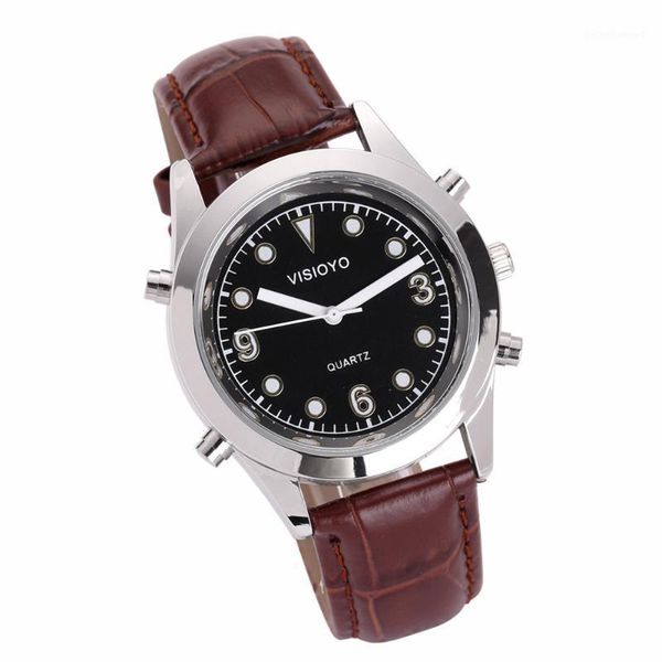 german talking watch with alarm,black dial tgsb-23g wristwatches, Slivery;brown
german talking watch with alarm,black dial tgsb-23g wristwatches, Slivery;brown