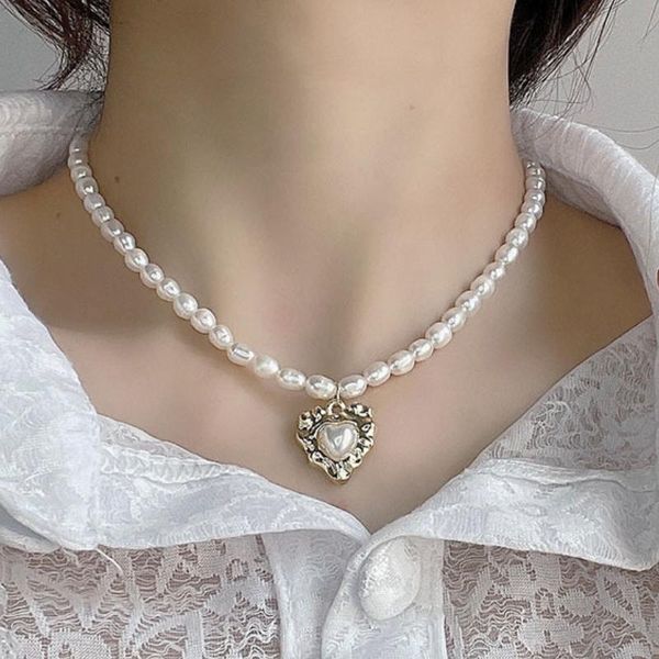 pendant necklaces vsnow baroque genuine pearl beaded irregular love heart necklace for women femme trendy metal party jewelry, Silver
pendant necklaces vsnow baroque genuine pearl beaded irregular love heart necklace for women femme trendy metal party jewelry, Silver