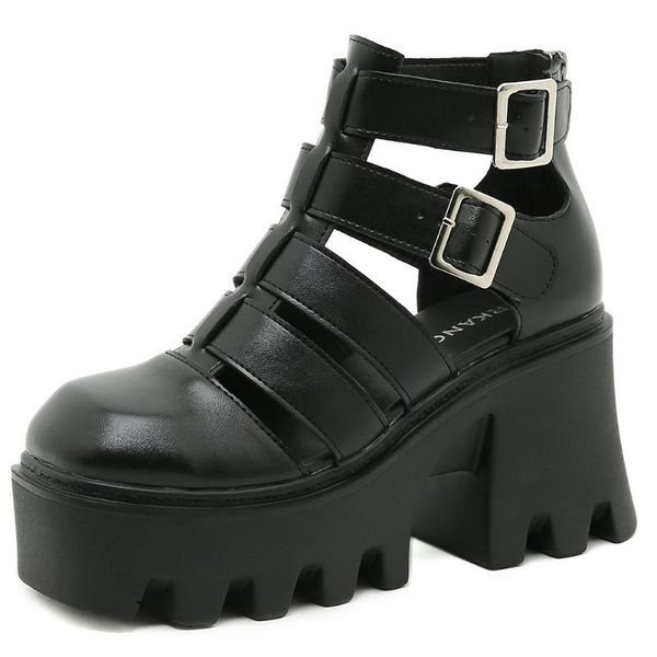 dress shoes bonjomarisa 2021 round toe platform chunky gladiator women sandals buckle zipper vintage fashion casual leisure ladie, Black
dress shoes bonjomarisa 2021 round toe platform chunky gladiator women sandals buckle zipper vintage fashion casual leisure ladie, Black