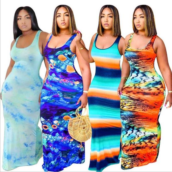casual dresses 2021 summer multicolor tie-dye printing floor-length dress plus size o-neck sleeveless bodycon beach style, Black;gray
casual dresses 2021 summer multicolor tie-dye printing floor-length dress plus size o-neck sleeveless bodycon beach style, Black;gray