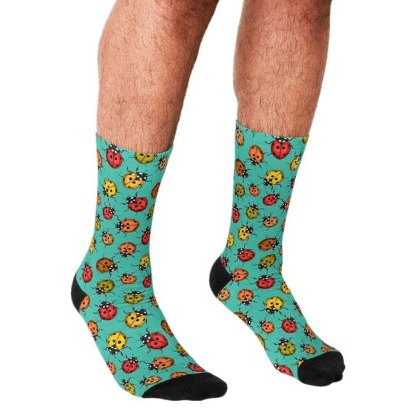 men's socks funny colorful ladybugs on turquoise printed hip hop men happy cute boys street style crazy for, Black
men's socks funny colorful ladybugs on turquoise printed hip hop men happy cute boys street style crazy for, Black