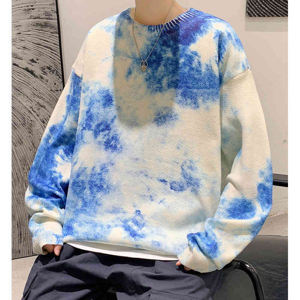 men's sweaters nova moda masculina gradiente blusas de malha hip hop streetwear o pescoço pulôveres s harajuku camisolas casuais 05kk, White;black