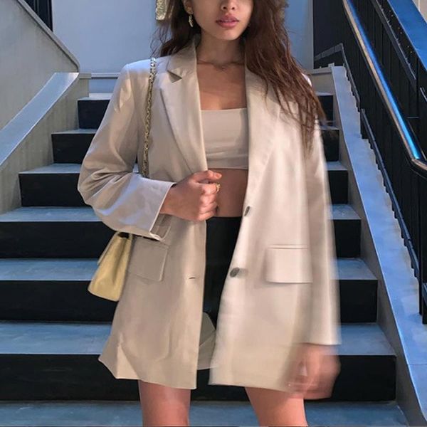 blazer womens suit jackets long solid coats office ladies turn down collar jacket casual female outerwear women's suits & blazers, White;black
blazer womens suit jackets long solid coats office ladies turn down collar jacket casual female outerwear women's suits & blazers, White;black