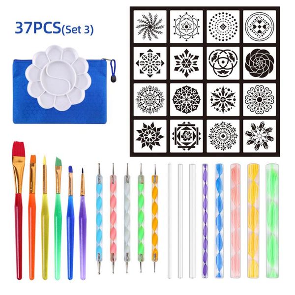 gift sets 37pcs mandala dotting tools set with stencils palette paint brush ball stylus pens for painting rocks nails canvas coloring
gift sets 37pcs mandala dotting tools set with stencils palette paint brush ball stylus pens for painting rocks nails canvas coloring