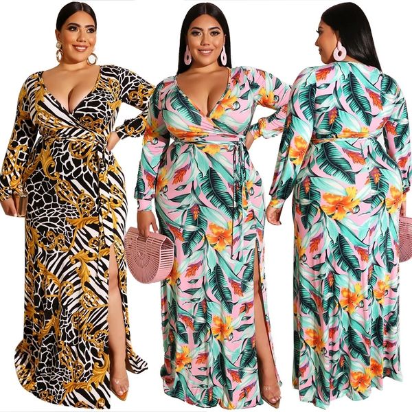 autumn women's fashion printed dress lacing tight-fitting bag hips deep v-neck long sleeve hem split-fork dresses plus size, Black
autumn women's fashion printed dress lacing tight-fitting bag hips deep v-neck long sleeve hem split-fork dresses plus size, Black