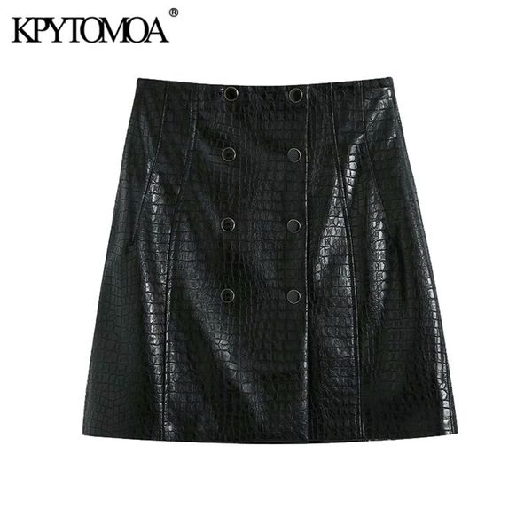 women fashion with metal buttons faux leather mini skirt a line high waist female skirts mujer 210420, Black
women fashion with metal buttons faux leather mini skirt a line high waist female skirts mujer 210420, Black