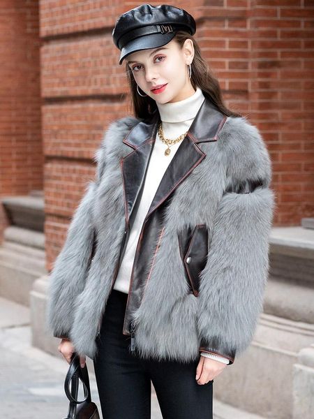 women's fur & faux winter fashion coat sheepskin genuine leather clothes down jacket women, Black
women's fur & faux winter fashion coat sheepskin genuine leather clothes down jacket women, Black
