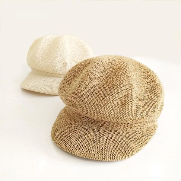 berets 2021 summer artist straw paper beret hat for women sun hats visor breathable cap outdoor casual painter boinas sboy caps, Blue;gray
berets 2021 summer artist straw paper beret hat for women sun hats visor breathable cap outdoor casual painter boinas sboy caps, Blue;gray