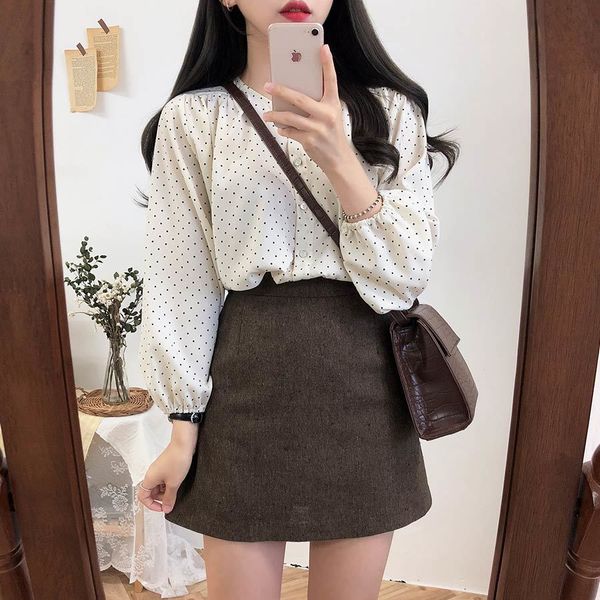 s xl dot vintage shirt female oversize long sleeve girls blouse plus size autumn women blouses femme blusas 210417, White
s xl dot vintage shirt female oversize long sleeve girls blouse plus size autumn women blouses femme blusas 210417, White