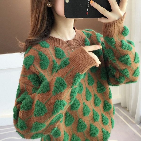 autumn and winter clothing new ladies sweater loose round neck long sleeve outer wear knitted pullover fashion, White;black
autumn and winter clothing new ladies sweater loose round neck long sleeve outer wear knitted pullover fashion, White;black