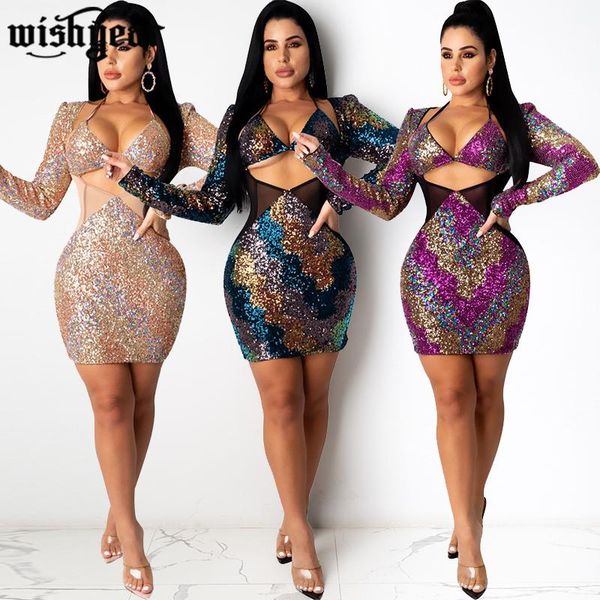 colorful sequined sheer mesh patchwork dress women cut out halter bra long sleeve bodycon christmas party bandage dresses casual, Black;gray
colorful sequined sheer mesh patchwork dress women cut out halter bra long sleeve bodycon christmas party bandage dresses casual, Black;gray