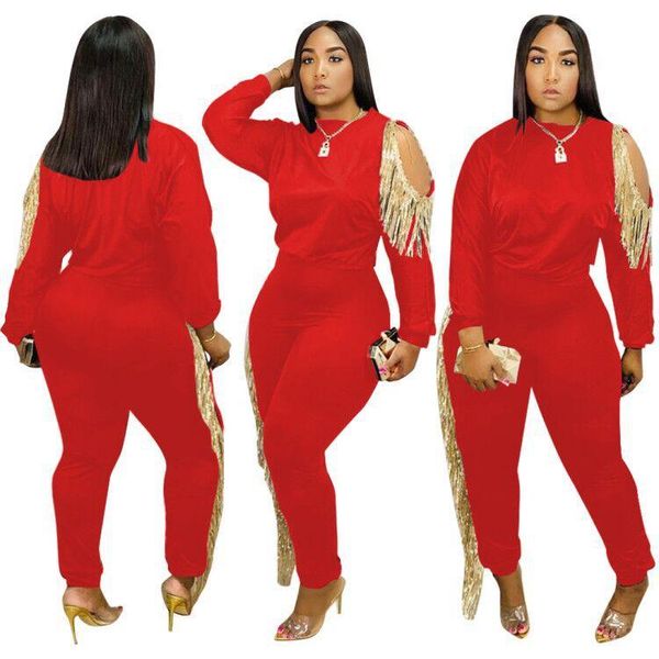 women's sets tracksuits o neck full sleeve pants suit tassel two piece set casual night club outfits s-2xl, Gray
women's sets tracksuits o neck full sleeve pants suit tassel two piece set casual night club outfits s-2xl, Gray