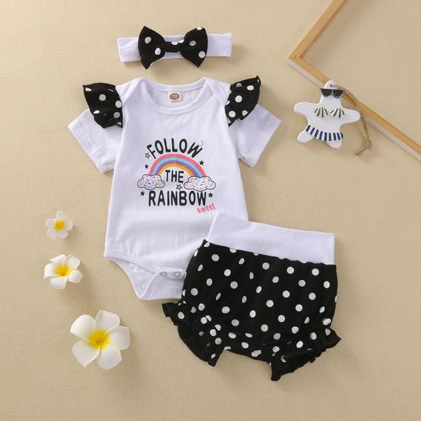 clothing sets born baby girls summer lovely letter rainbow romper+dot ruffled shorts outfits set clothes conjuntos para bebé, White
clothing sets born baby girls summer lovely letter rainbow romper+dot ruffled shorts outfits set clothes conjuntos para bebé, White