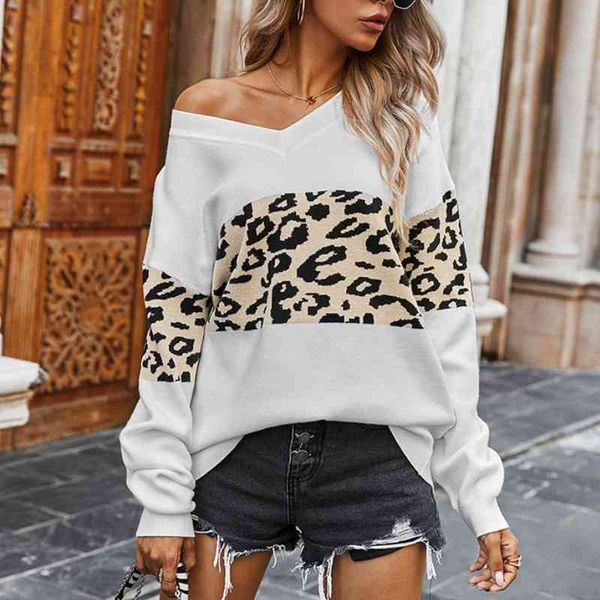 fashion leopard patchwork autumn winter ladies knitted sweater women v-neck full sleeve jumper pullovers khaki brown 210603, White;black
fashion leopard patchwork autumn winter ladies knitted sweater women v-neck full sleeve jumper pullovers khaki brown 210603, White;black