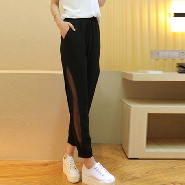 Summer women' new pant 2019 original Harajuku tightness waist large size loose pants casual 9-point pants Chiffon pants, Black
Summer women' new pant 2019 original Harajuku tightness waist large size loose pants casual 9-point pants Chiffon pants, Black