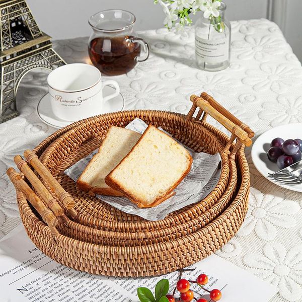 kitchen storage & organization hand-woven rattan round basket tray with handle bread fruit food platters plate for breakfast drink snack cof
kitchen storage & organization hand-woven rattan round basket tray with handle bread fruit food platters plate for breakfast drink snack cof