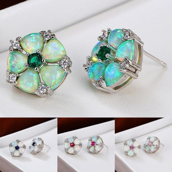 luxury female white opal stone earrings charm flower small stud for women elegant pink round crystal wedding, Golden;silver
luxury female white opal stone earrings charm flower small stud for women elegant pink round crystal wedding, Golden;silver