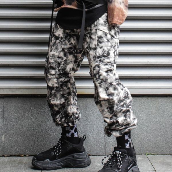 tie-dye smoke camouflage overalls men's trendy brand hip-hop elastic waist drawstring trousers loose casual pants, Black
tie-dye smoke camouflage overalls men's trendy brand hip-hop elastic waist drawstring trousers loose casual pants, Black