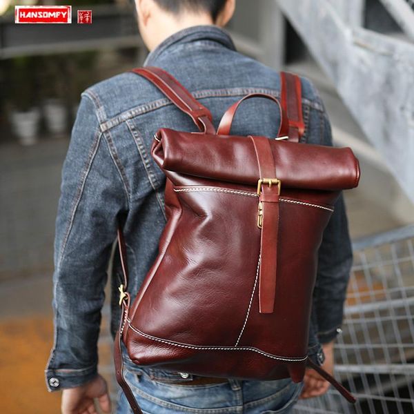 backpack handmade genuine leather men male shoulder bag cowhide schoolbag laptravel large capacity backpacks
backpack handmade genuine leather men male shoulder bag cowhide schoolbag laptravel large capacity backpacks
