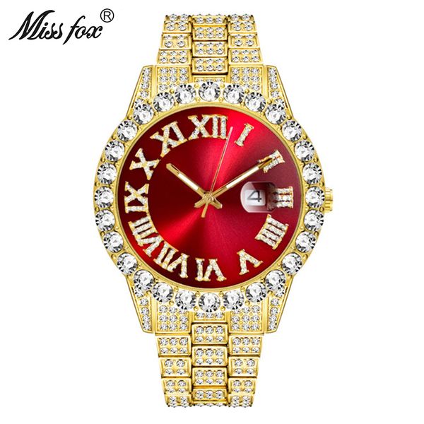 men's watches modern diamond waterproof red watch men 18k gold man analog quartz watch, Slivery;brown
men's watches modern diamond waterproof red watch men 18k gold man analog quartz watch, Slivery;brown